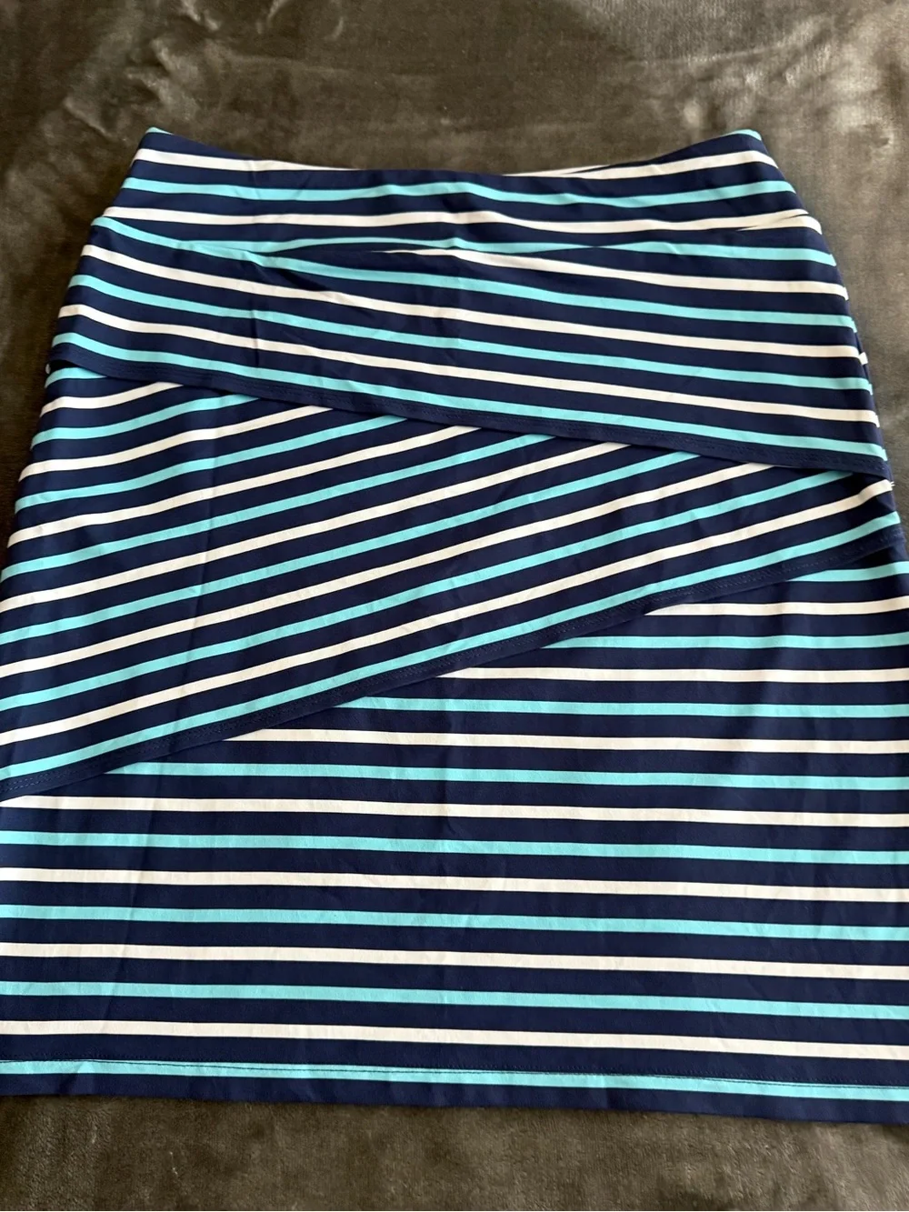 J McLaughlin Nicola Catalina Cloth Skirt Women's Small Blue Tiered Pull On EUC